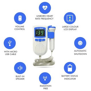 AccuSure Fetal Doppler For Doctors and Mothers Fetal Heart Rate Monitor