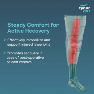 Tynor Knee Immobilizer 14" D-13 | Support & Stability for Injured Knee | Adjustable Straps | Post-Surgery Recovery Aid