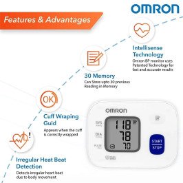 Wrist Blood Pressure Monitor | Omron HEM 6161 Automatic BP Monitor with Intellisense Technology