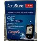 AccuSure Simple Blood Glucose Test Strip - 25 Strips | Accurate Diabetic Monitoring with Glucometer Strips