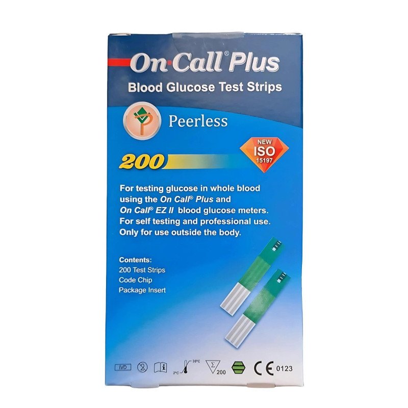 Oncoll Glucometer 200 Strip – Diabetic Blood Glucose Monitoring Test Strips for Accurate Sugar Level Readings Oncoll Glucometer 200 Strip – Diabetic Blood Glucose Monitoring Test Strips for Accurate Sugar Level Readings