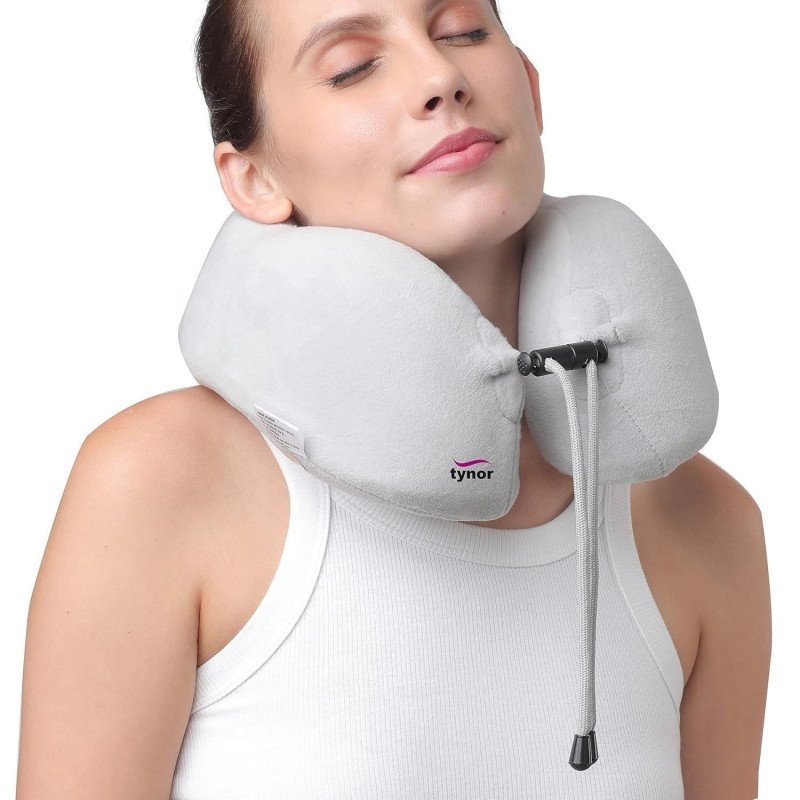 Tynor Travel Pillow L-93 for Neck Support, Soft Memory Foam Cushion, Compact for Flights, Car & Train Travel, U-Shape Design