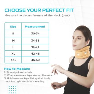 Vissco PC 0301B Cervical Collar – Regular Cervical Collar | Soft Neck Brace for Neck Support Without Chin