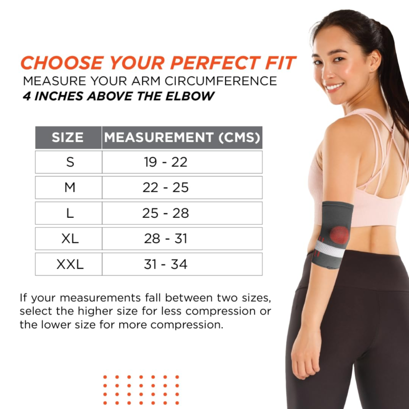 Vissco PC 2620 Elbow Support with Strap | Adjustable Elbow Brace for Pain Relief, Compression & Joint Support
