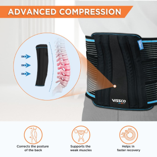 Vissco PC 2103 Contoured L.S Belt – Lumbar Support & Posture Correction Belt for Lower Spine Pain Relief