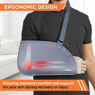 vissco PC 0805 Arm Pouch Sling – Lightweight Shoulder Immobilizer Sling for Arm Support and Fracture Recovery