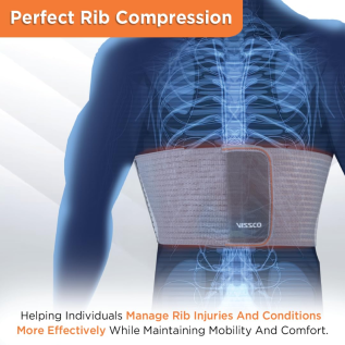 vissco PC 0801 Rib Belt – Adjustable Rib Support Belt for Chest Injuries, Fracture Relief & Comfortable Compression