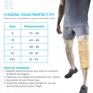 Vissco PC 0702 Knee Brace Short – Adjustable Knee Brace for Stability | Short Knee Support Brace (14'')