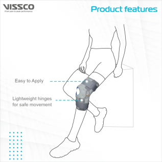 Vissco PC 1404B Open Type Hinged Patella Knee Brace Side Angle