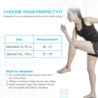 Vissco PC 0708 Ankle Binder | Adjustable Compression Support for Ankle Pain Relief, Sprains & Ligament Injuries