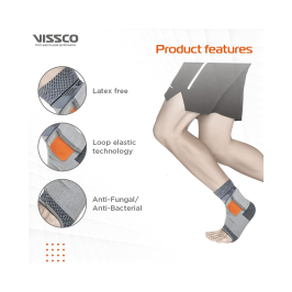 Vissco PC 2708 Ankler | Compression Ankle Support Sleeve for Pain Relief, Swelling Reduction & Ligament Injury Stabilization