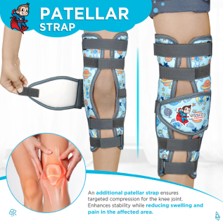 Comfortable knee brace with patella support strap by Vissco